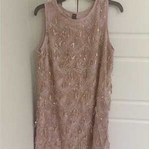 Pink Sequin Sleeveless Dress